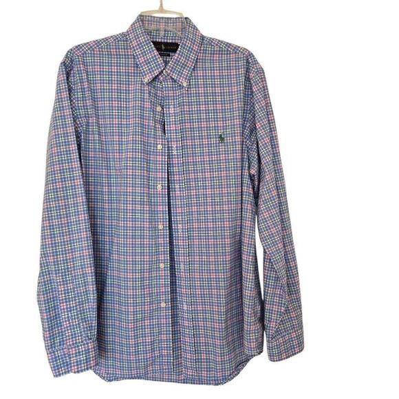 Ralph Lauren Mens Plaid Classic Fit Cotton Button Down Shirt Multicolor Large - Picture 3 of 10